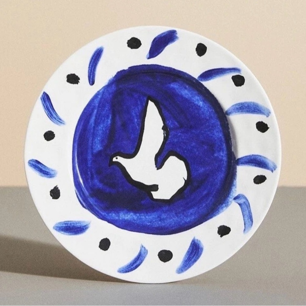 3 New Anthropologie Hotel Magique Blue Dove Melange Side Dessert Plates